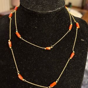 Vintage Coral and 14k necklace